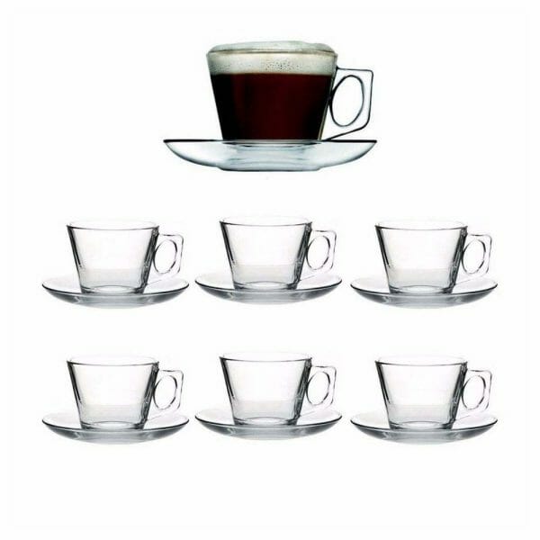 Juego De 6 Tazas Con Plato Vela Para Espresso 80 Ml