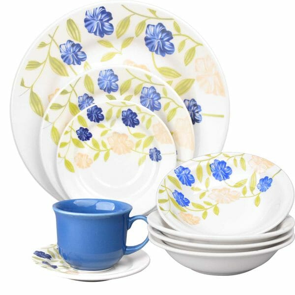 Vajilla Para 4 Personas 20 Pzs Cerámica Decorada Azul Perfeito Vencort