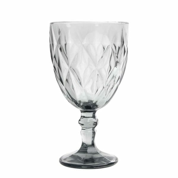 Copa Vino Agua Cristal Labrado Vidrio Color Humo