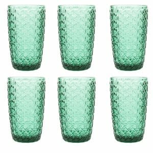 Compra en Vencort el Juego 6 Vasos De Vidrio color Verde de 380ml