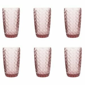 Juego 6 Vasos De Vidrio color Morado de 380ml, compra en Vencort