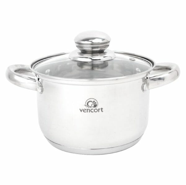 Olla Baja Acero Inoxidable Profesional 16 Cm 2.1 Lts