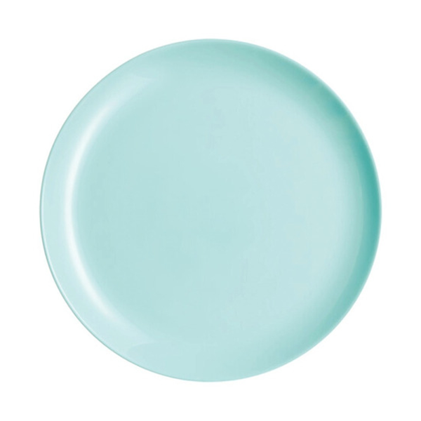 Plato Trinche Vidrio Opal Azul Turquesa / 27 Cm