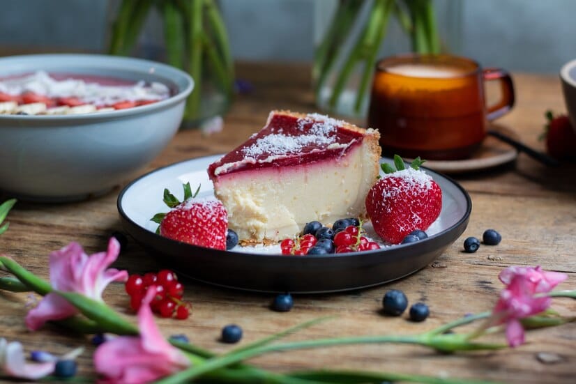 Receta de Tarta de queso con frutos del bosque con productos Vencort