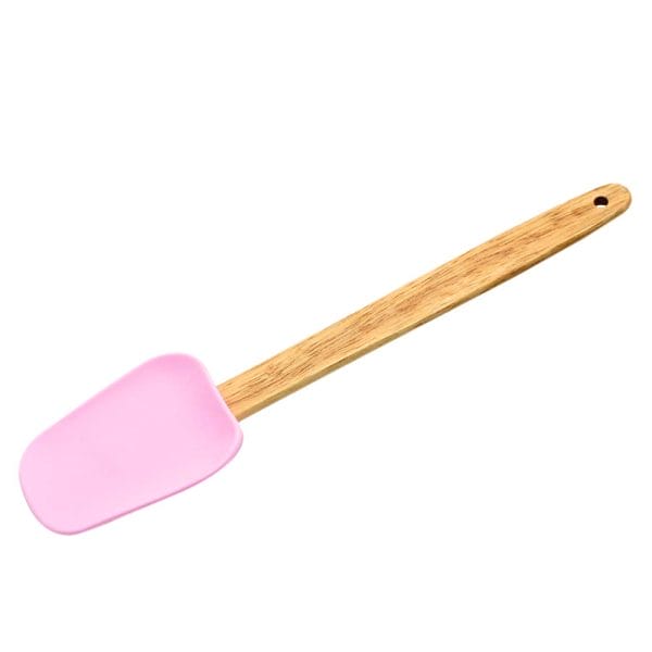 Cuchara Espatula De Silicon Mango De Madera 27 Cm Color Mix - Image 2