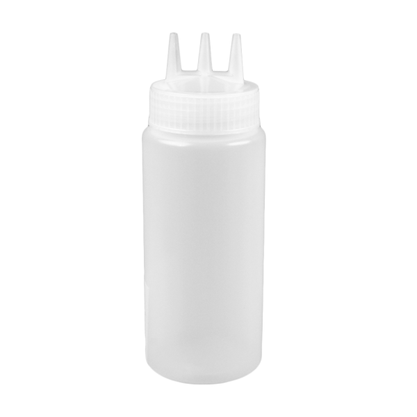 Botella Flexible De 3 Boquillas Para Aderezos / 16 Oz 470 Ml