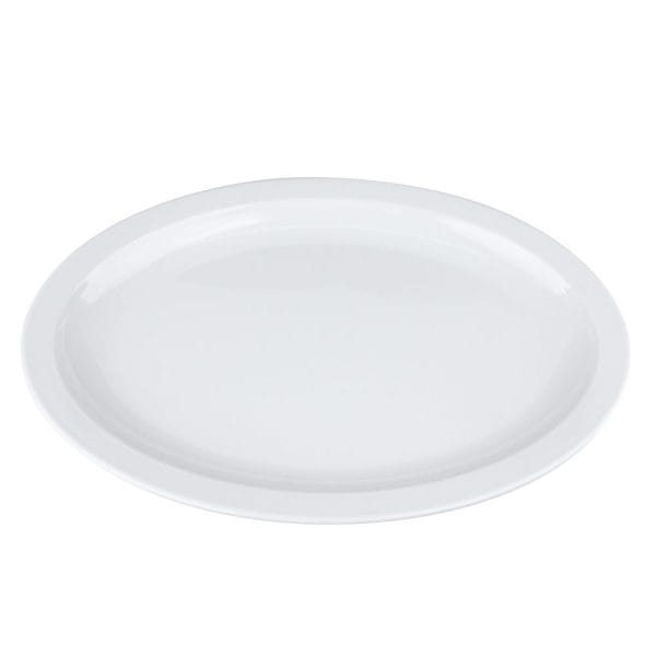 Plato Tampiqueño Ovalado Melamina 100% Blanco / 30 Cm