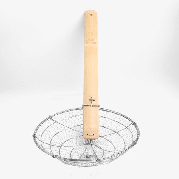 Colador Espumadera Con Mango De Bambu / 10" Pulgadas 26 Cm