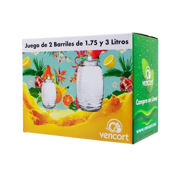 Juego De 2 Vitroleros Barril De Vidrio 3 Y 1.75 Litros - Image 2