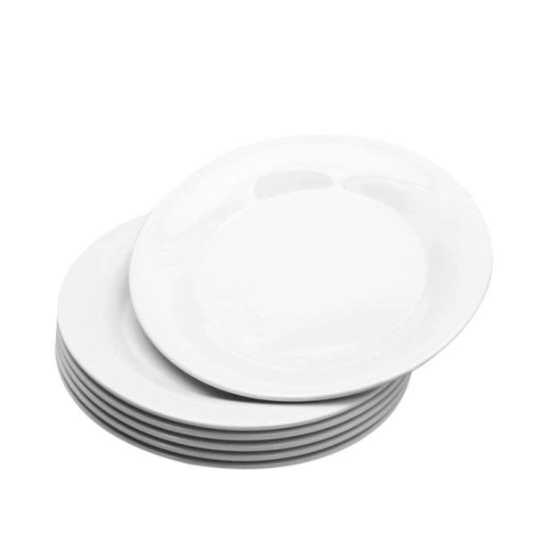 Plato Postre De Melamina Blanca Gruesa 20 Cm Vencort - Image 3