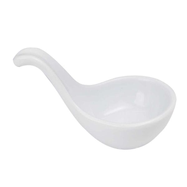Mini Cuchara Degustación Melamina Blanca 25 Ml