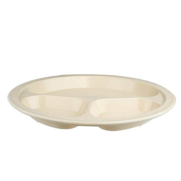Plato De Melamina Con 3 Divisiones Arena / 26 Cm 10" Pulgadas
