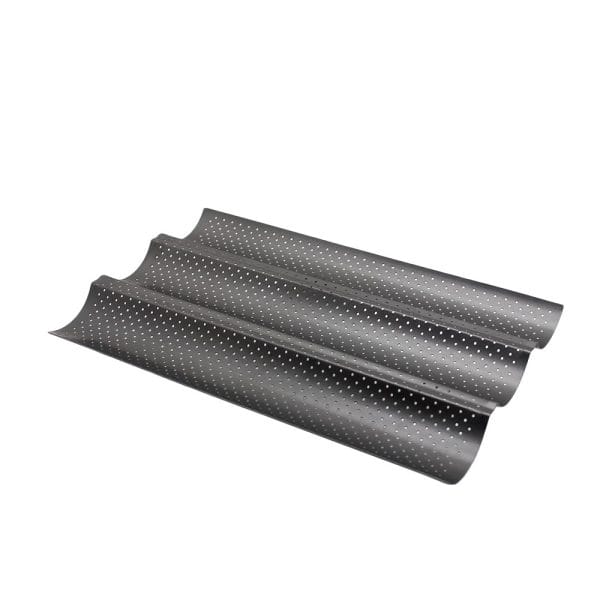 Molde Para Baguette Perforado 3 Cavidades / 38 X 24 Cm