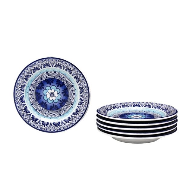 Plato Postre De Cerámica Flor Azul - Image 2