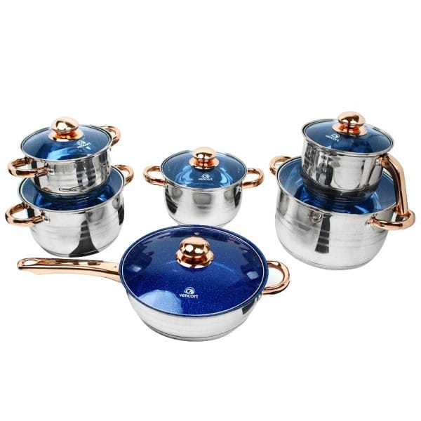 Bateria De Cocina 12 Piezas Acero Inoxidable