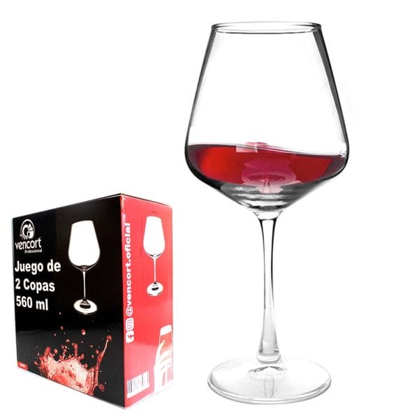 Copa Para Vino Tinto De Vidrio / 560 Ml 19 Oz