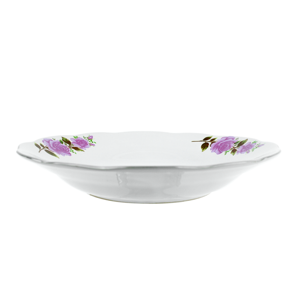 Plato Sopero Loza Tazon Cerámica Decorada Flores Rosas 20 Cm - Image 2