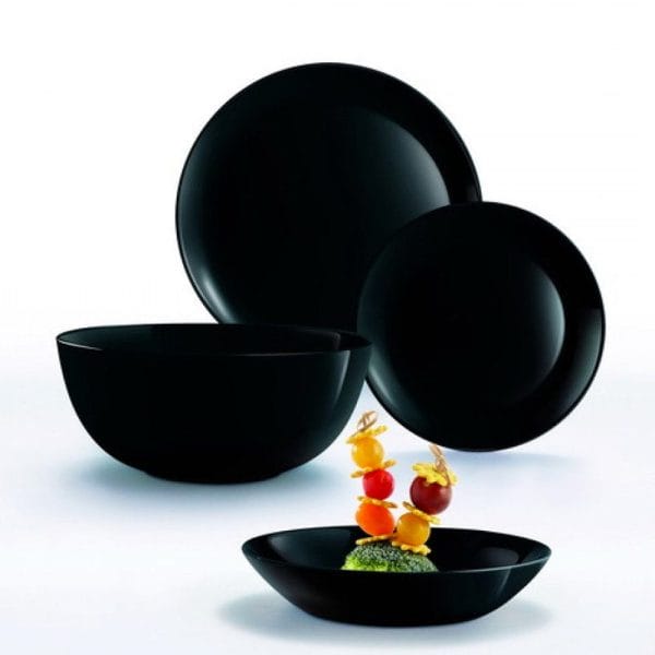 Plato Postre Vidrio Opal Diwali Luminarc Negro / 19 Cm - Image 4