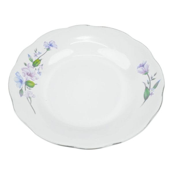 Plato Sopero Loza Tazon Cerámica Decorada Flores Lila 20 Cm - Image 2