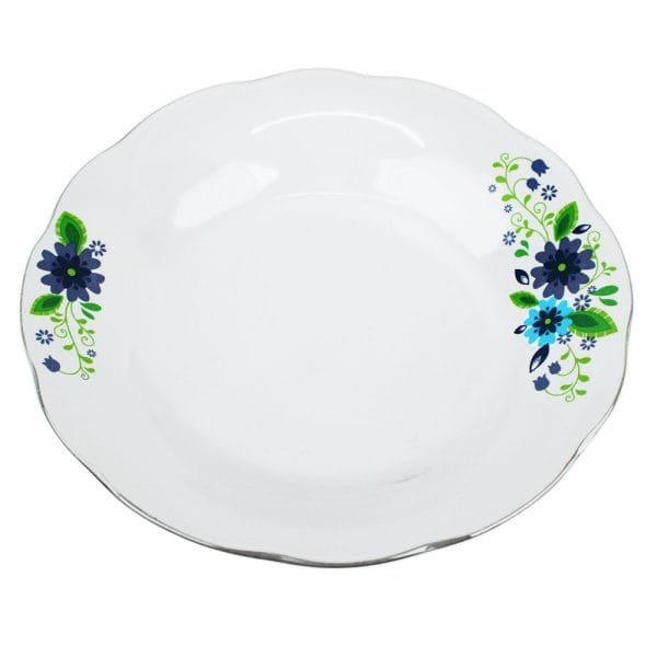 Plato Sopero Loza Tazon Cerámica Decorada Flores Azules 20 Cm - Image 2